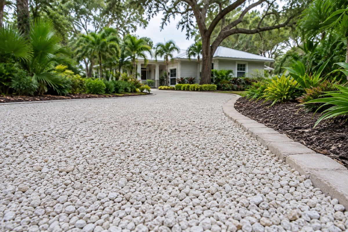 Illustrative outdoor property concept associated with Before Refreshing a Gravel Driveway in Florida