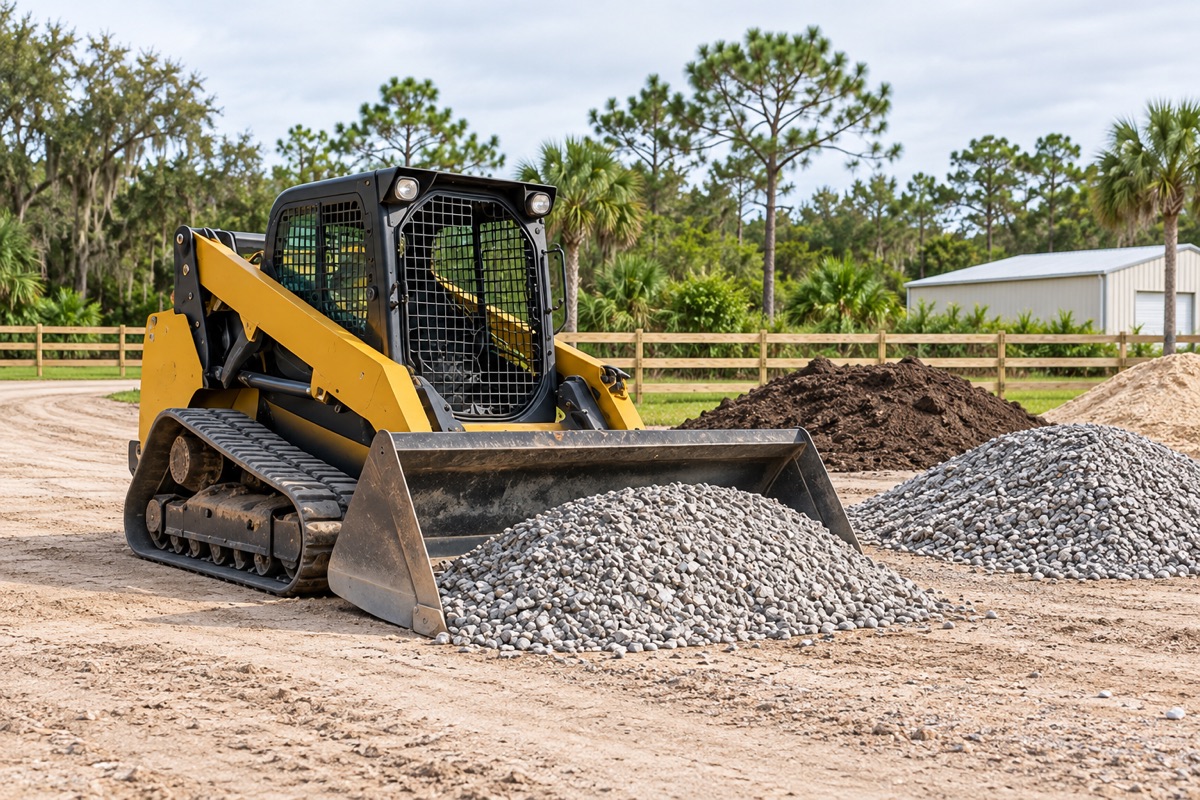 Illustrative outdoor property concept associated with Planning Tractor-Assisted Property Work