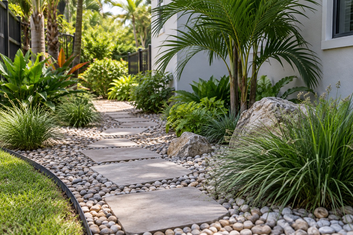 Illustrative outdoor property concept associated with Pavers vs. Decorative Stone for Outdoor Spaces